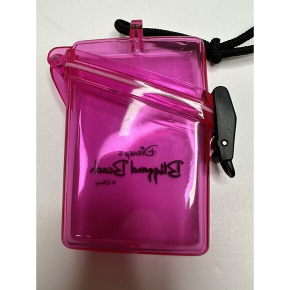Disney Lanyard Blizzard Beach Pink Translucent Safe Holder Water Resistant Pool - Picture 8 of 11